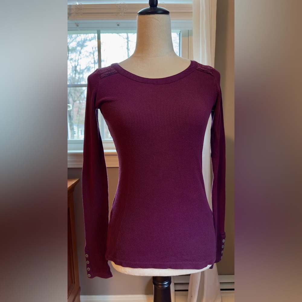 Lucky Brand Long Sleeve Thermal Top in Plum
